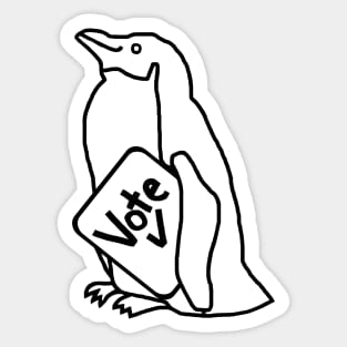 Penguin Says Vote Outline Sticker